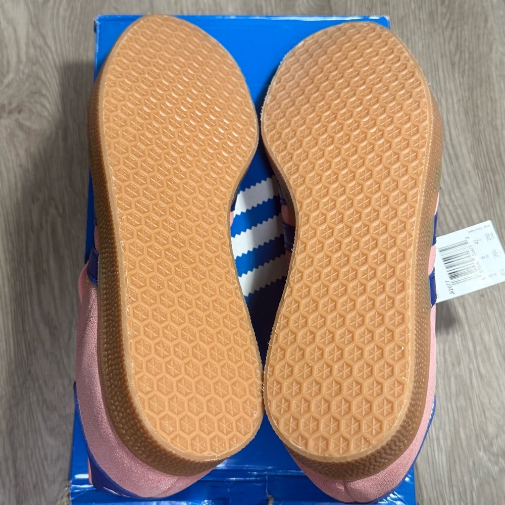 New Adidas Originals Gazelle Semi Pink Spark Lucid Blue Casual Shoes Sneaker - Picture 10 of 13
